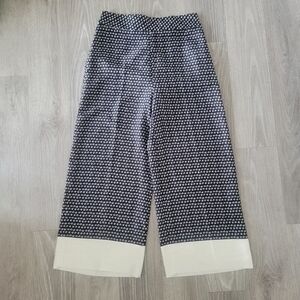 Zara High Waist Monochrome Geometric Wide-Leg Pants